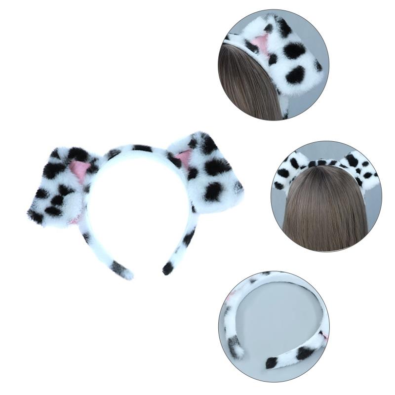 Spotted Dogs Folded Ear Hairband Cute Cosplay Headwear Cartoon Puppy Dog Hair Accessories Headbands For Women Festival Gifts
