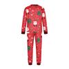 Family Matching Christmas Pajamas Set Long Sleeve Neck Print Loungewear for Parents and Kids