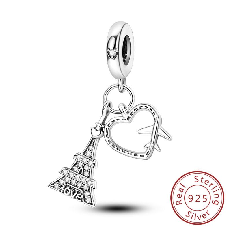 Neuer Kupfer-Charm Flugzeug Kamera Koffer Liebe Reisen Leben DIY Perlen Passend für Original-Charms Armband Schmuck