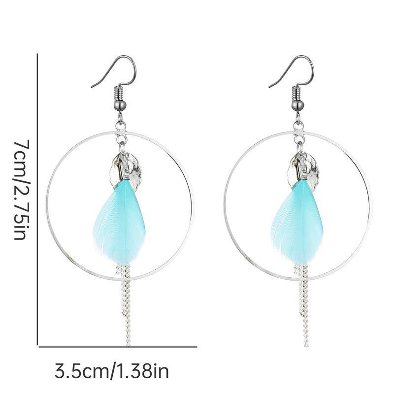Boho etniczne kolczyki damskie wykonane z合金 tassels