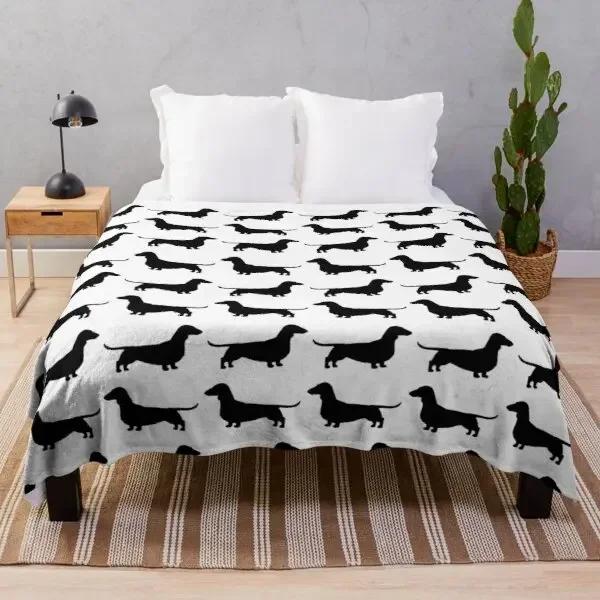 Dachshund Dog Blanket Fleece Spring/Autumn Wiener Sausage Dog Lightweight Throw Blankets for Sofa Car Bed King Queen Size