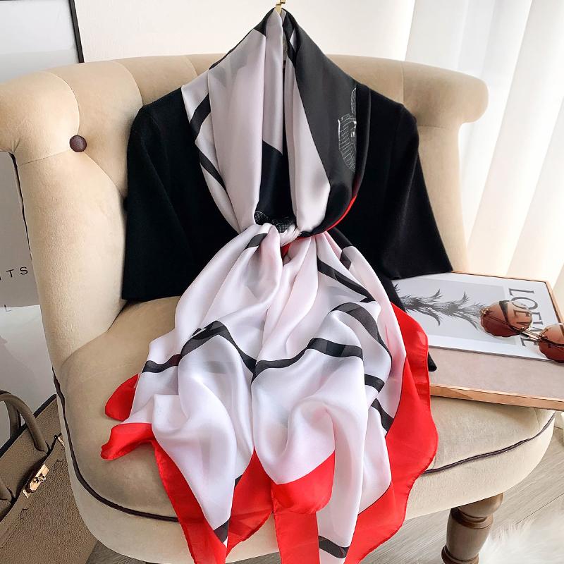 Spring Dustproof Print Shawls Winter Ethnic Style Satin Scarves Fashion Sunscreen Beach Towel Popular 180X90Cm Big Bandanna