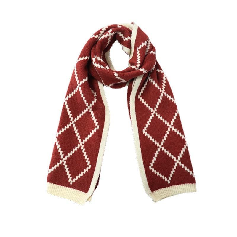 New red Christmas gift new scarf women's winter shawl thickened trendy versatile scarf atmosphere