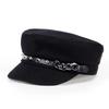 Unisex Rivet Chain Military Hats Flat Top Baseball Caps For Women Outdoor Sports Military Hats Cadet Sunscreen Hats