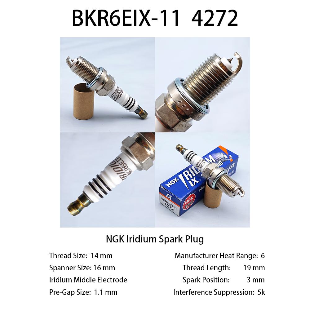 4 шт. Оригинальная свеча зажигания BKR6EIX-11 4272 свеча зажигания 4pcs BKR6EIX-11