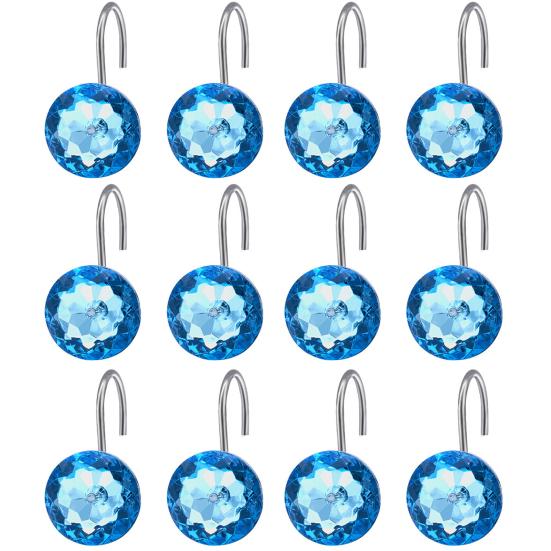 

12 шт./компл. крючки для штор универсальные простые в эксплуатации мини модные привлекательные стразы для дома синий