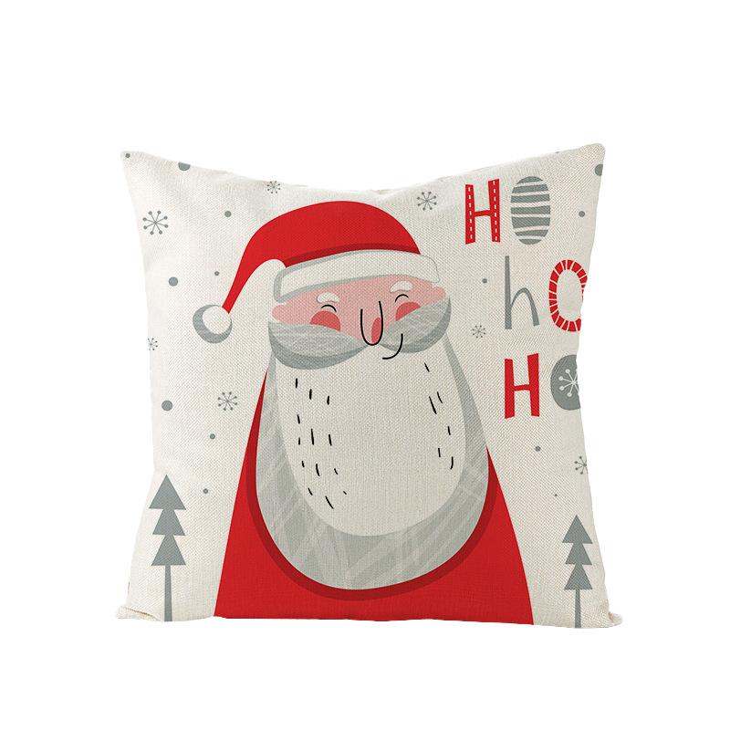 Home Polyester Pillow Cover Cartoon Digital Print Christmas Cushion Cover Living Room Sofa Cushion Cover