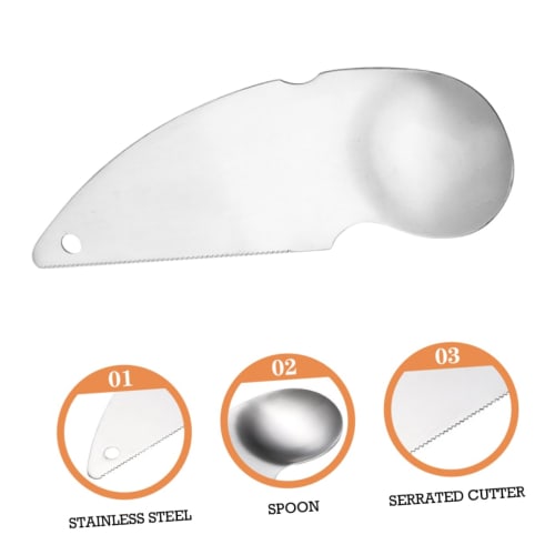 MOLUCKFU 2-Piece Kiwi Cutter Spoon, Stainless Steel Fruit Pulp Digger, Fruit Knife, Kitchen Spoon Cutter with Double-Sided Function