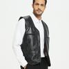 Herren Lederweste mit Fleece-Futter und Mehreren Taschen für Herbst & Winter - V-Ausschnitt Stil für Väter und Senioren