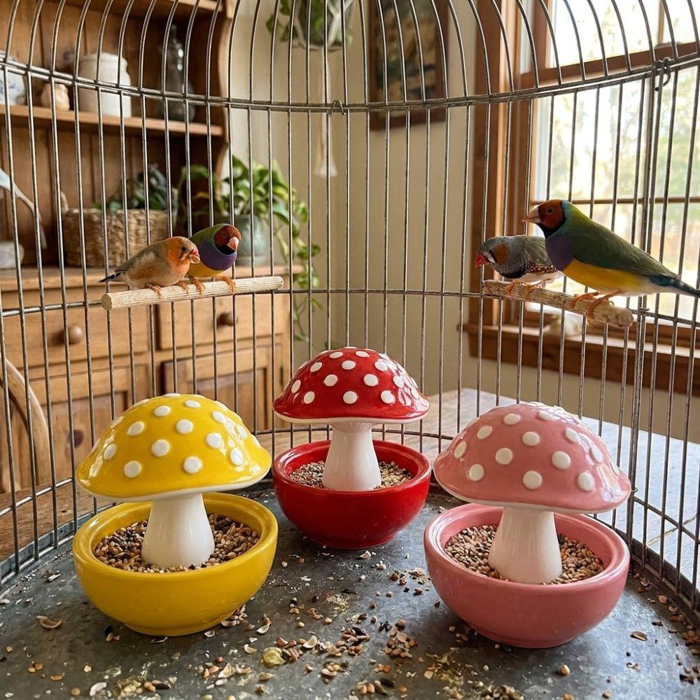 Resin Bird Feeder Bowl Anti Tip Parrot Food Container Practical Feeding Station Balcony