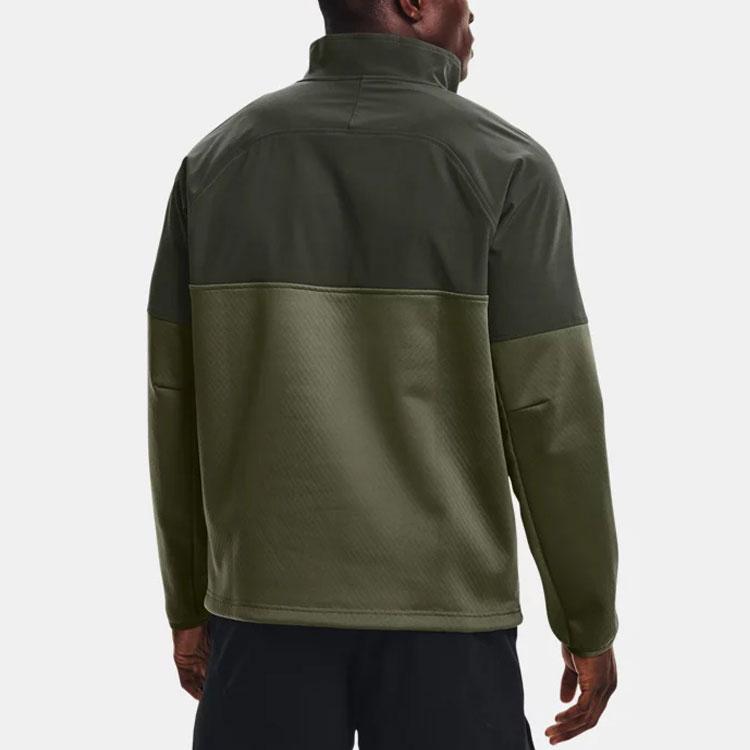 Under Armour RUSH Sweatshirts Men's Army Green Stand Collar Moderate Regular 1366122-390