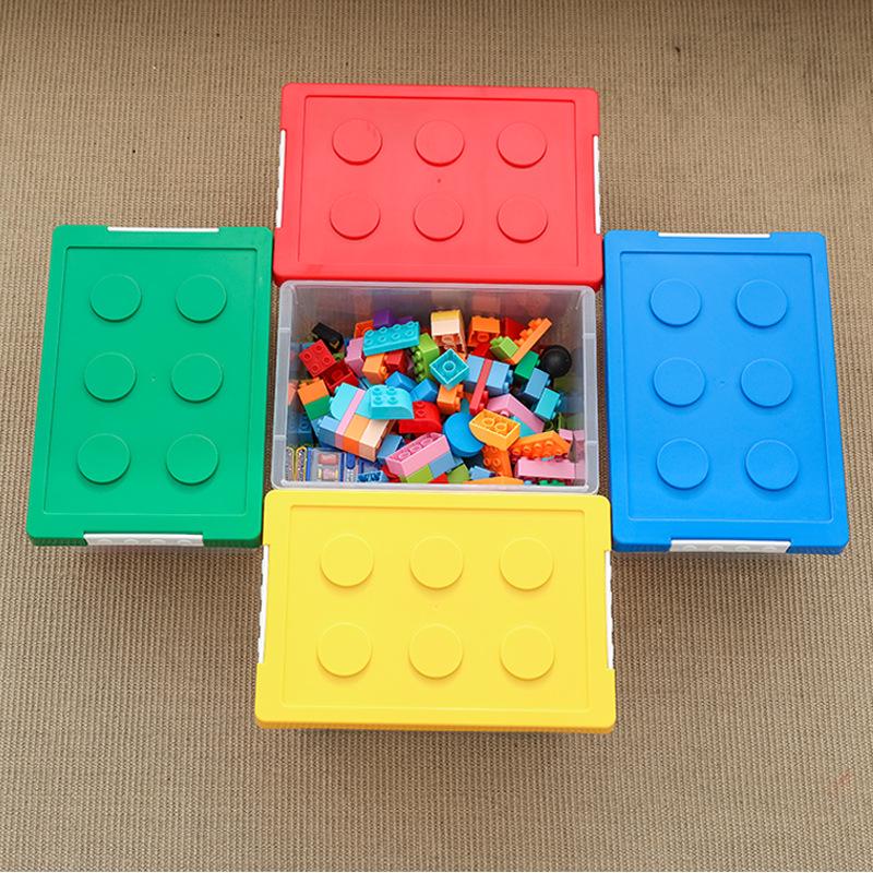 Große transparente Lego Aufbewahrungsbox mit Deckel für Kindergartenspielzeug