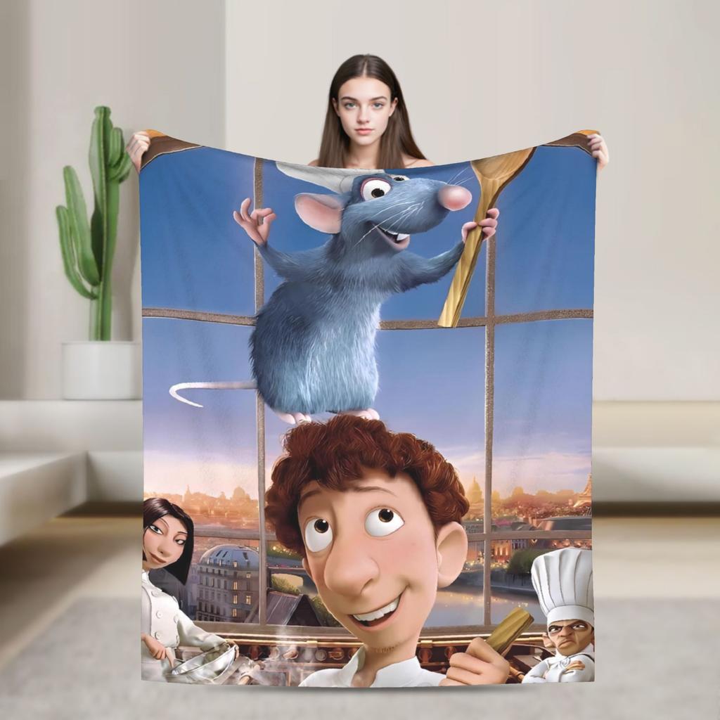Carino Ratatouille Coperte Super Morbide Coperta Plaid Peluche per Studenti Novità Copriletto in Flanella per Soggiorno Copri Divano Letto