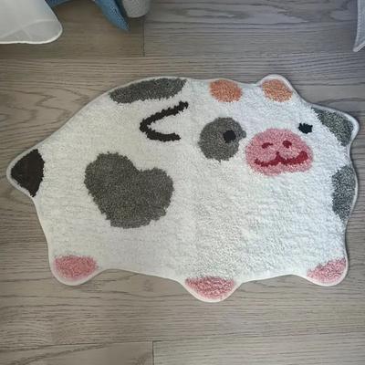 Alfombrillas de Suelo para Baño de Vaca Lindas de Dibujos Animados, Alfombrillas Antideslizantes y Absorbentes de Agua para Baño, Alfombras de Dormitorio, Decoración del Hogar