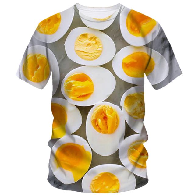 Hip Hop Fun Egg 3d Printed Summer Men's Short Sleeve Creative Harajuku Casual Loose T-Shirt Fashion Street Comfort Clothing
