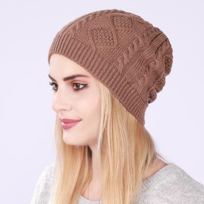 Neue Plissee Plus Fleece frauen Gestrickte Pullover Hut Herbst und Winter Diamant Gehörschutz Warme Mütze