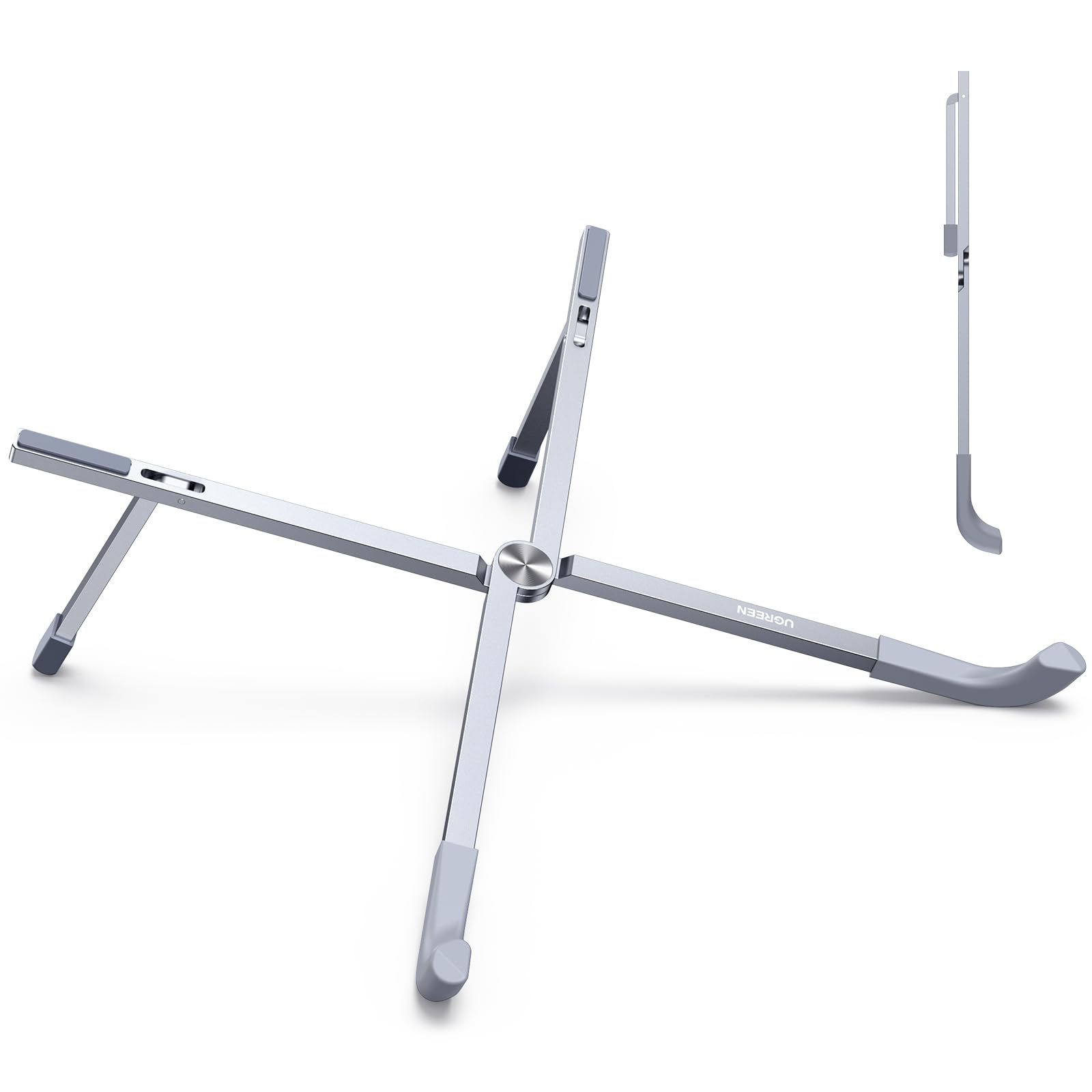 

UGREEN Laptop Ultra Portable Laptop Fits Aluminum Alloy Silicone Stand, Compact, Foldable, Stand, 7.9-17.3 Inch, Material, Anti-Slip серый