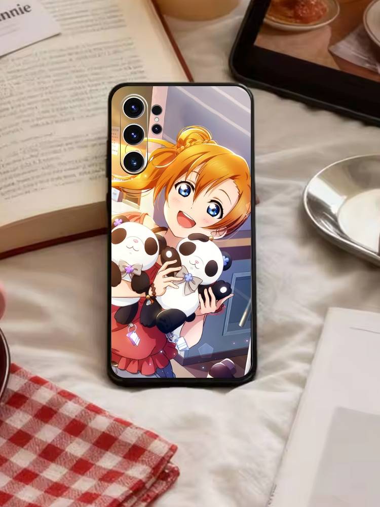 L-Love live-Kousaka Honoka Phone Case For Samsung S26,S25,S24,S23,S22,S30,S21,Ultra,Plus,FE 5G Black Soft Cover