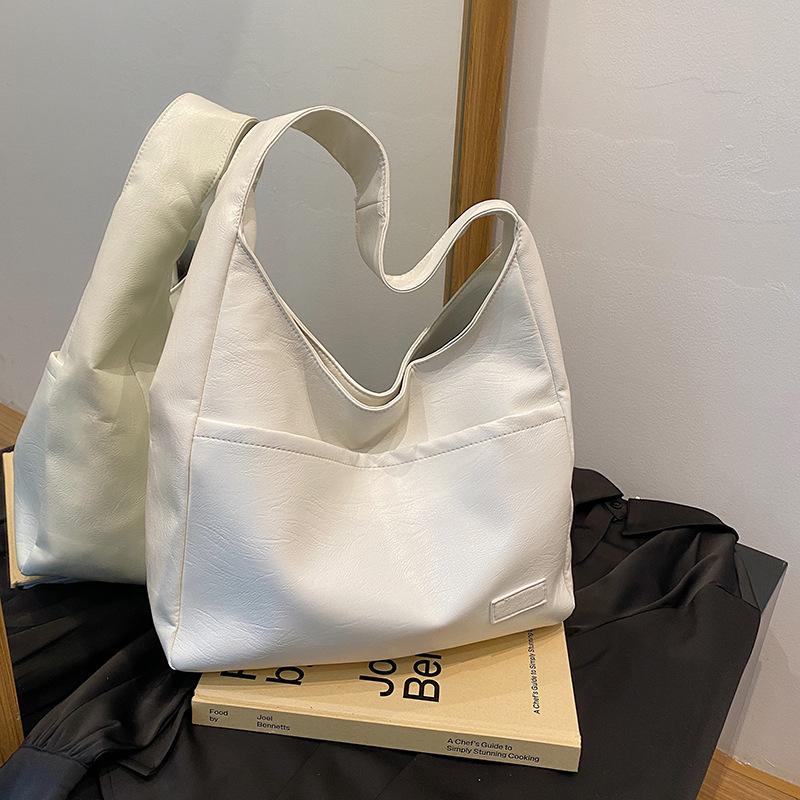 

Сумка-тоут Class Commuter Underarm Big Bag для женщин 2024 года, новая модная ретро-сумка на плечо, большая вместимость, сумка-тоут на плечо белый