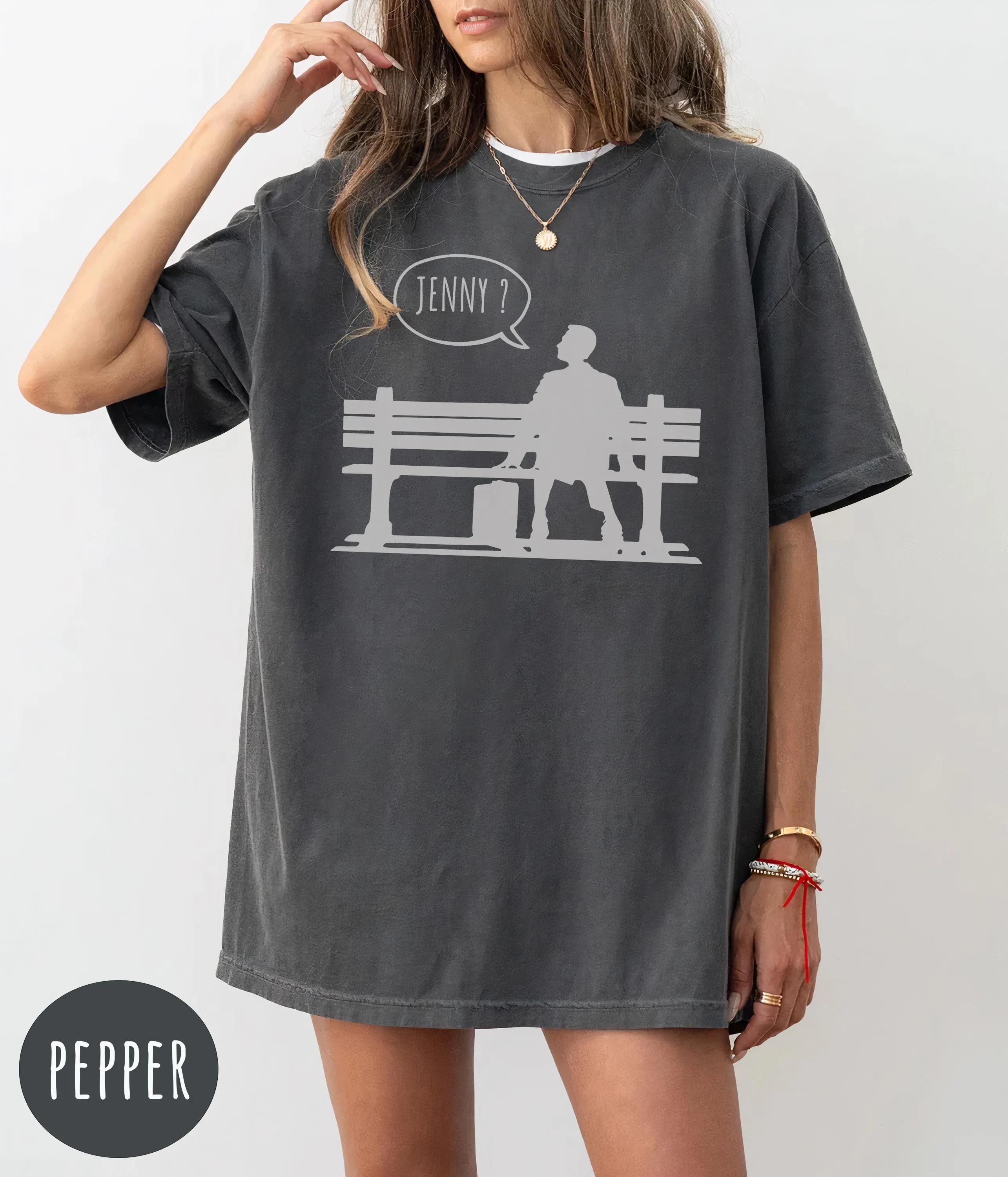 

2026 Summer Womens Jenny Forest Gump Tshirt Pure Cotton and Breathable Short Sleeve Streetwear Oversized Loose Casual S