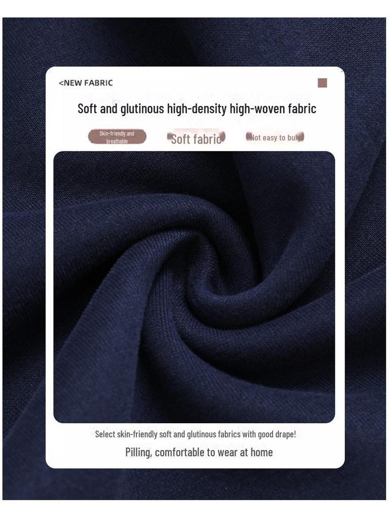 Damen High-Waist Marineblaue Kordelzug Weitbein-Sweathose - Amerikanischer Stil, Kontrastfarbe, Herbst-Freizeitkleidung