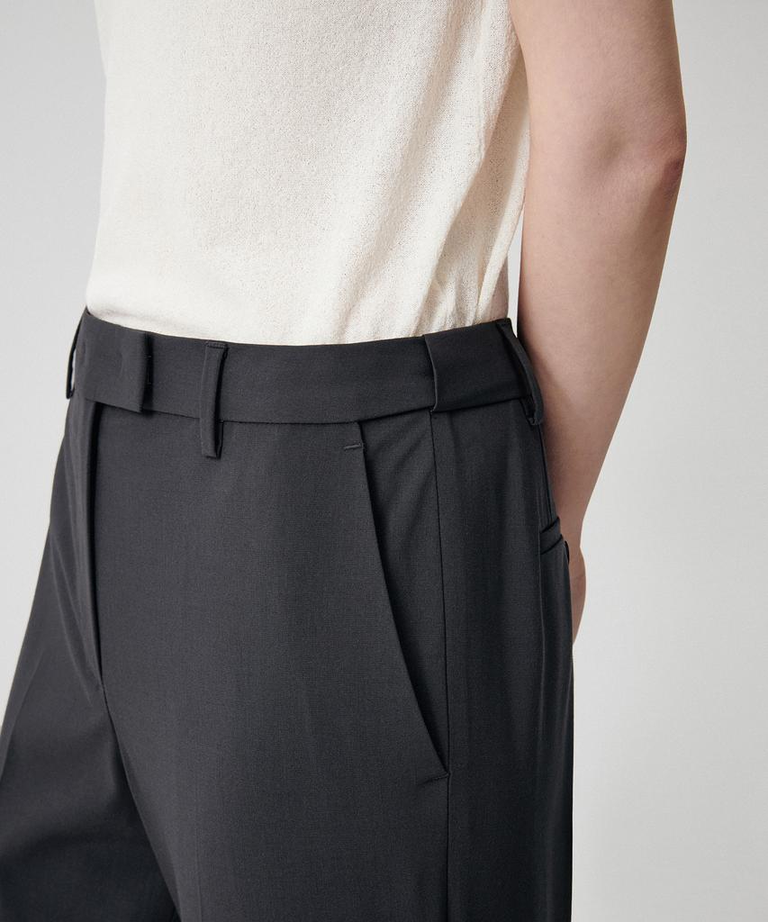 MUSINSA STANDARD WOMAN [Cooltandard] Women'S Slim Straight Hidden Banding Slacks [Gray]