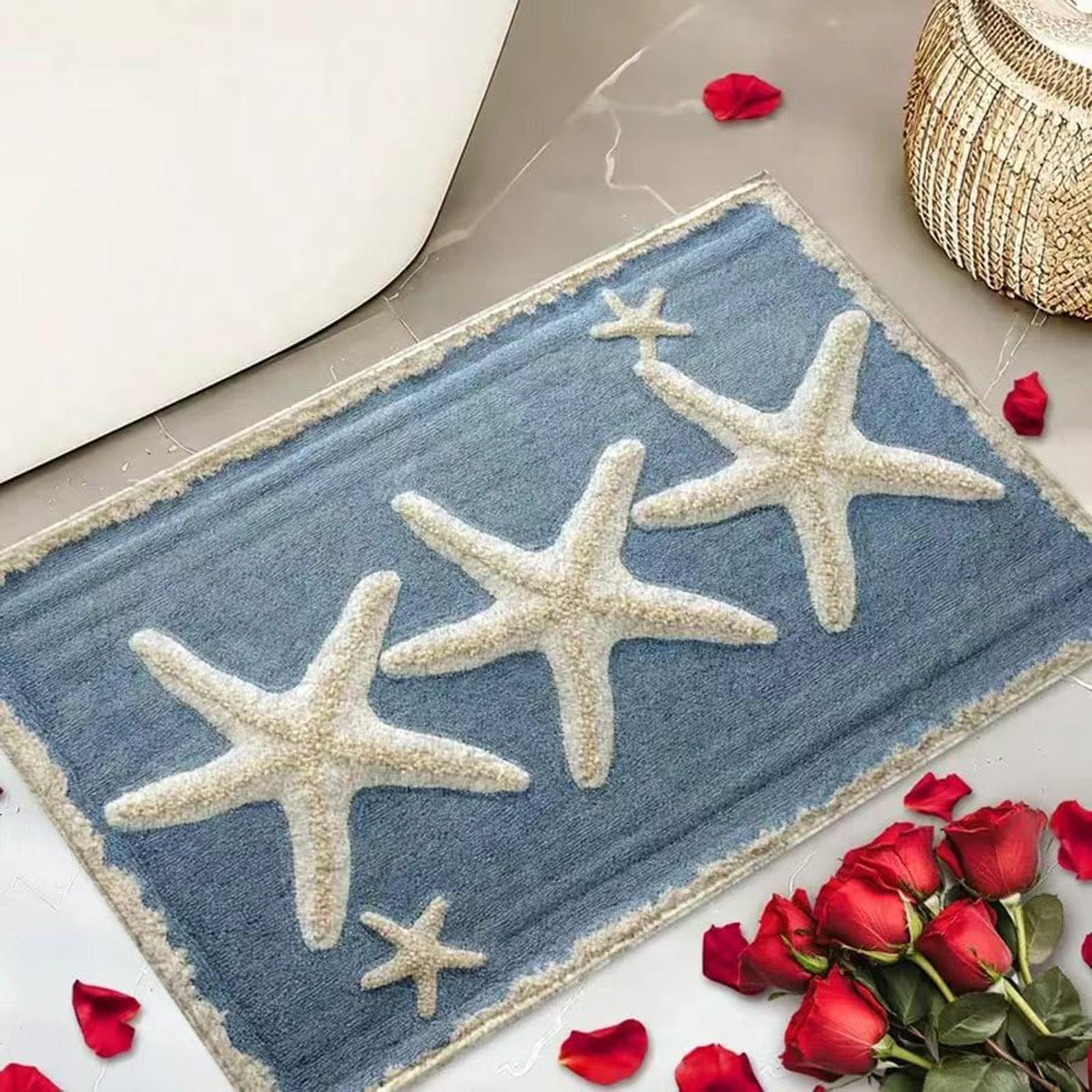 

40 * 60cm Summer Beach Bathroom Imitation Cashmere Absorbent Floor Mat, Bedroom Bedside Blanket, Entrance Foyer Door Mat One Size