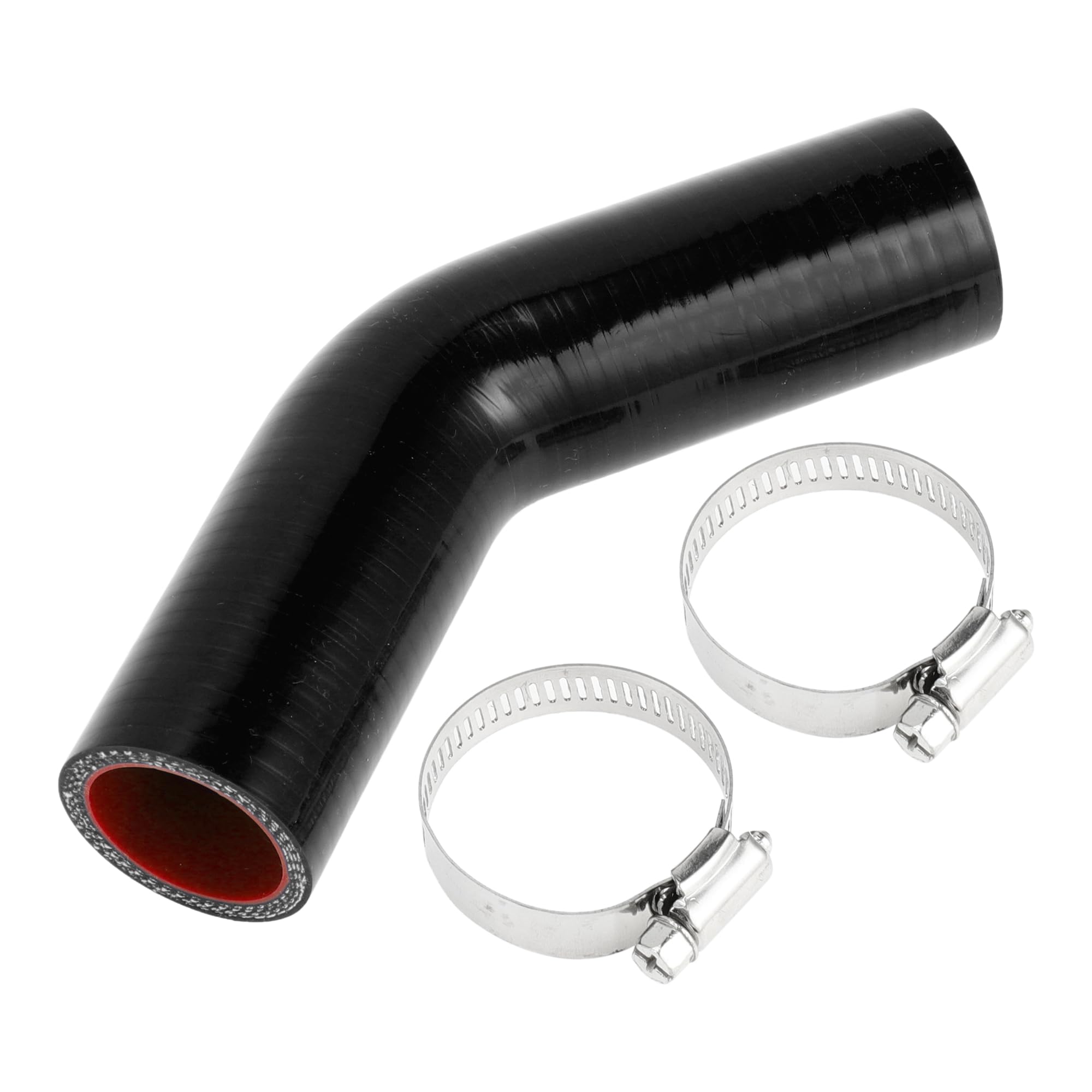 

X AUTOHAUX Silicone Hose Silicone Tube 45 Degree Elbow Universal 4 Layer Reinforced Pressure 45° Length 90mm, Inner червоний