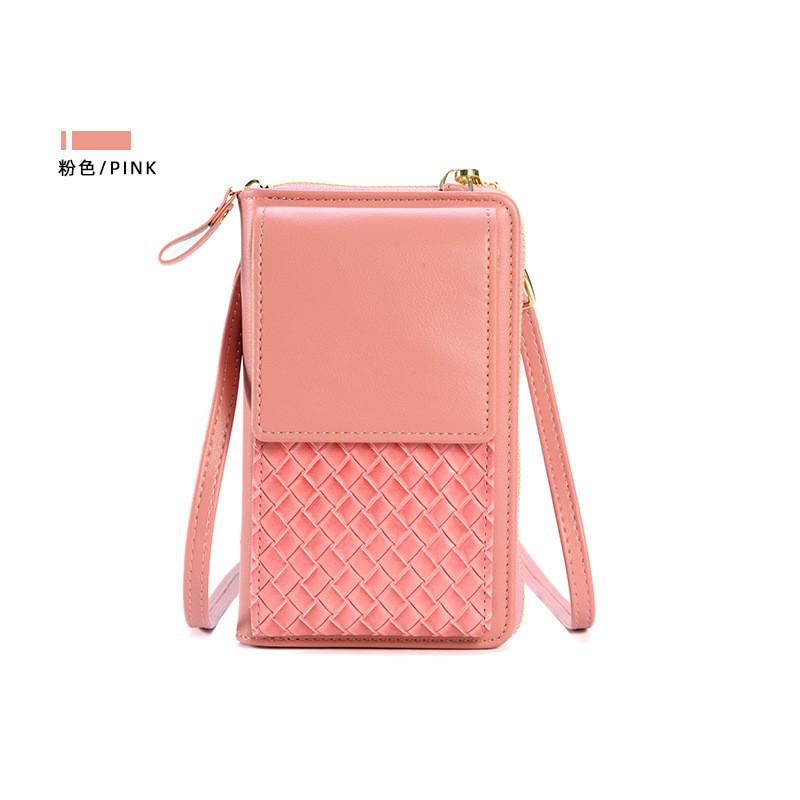 IELGY Ladies Solid Color Woven Pattern Messenger Bag with Large Capacity
