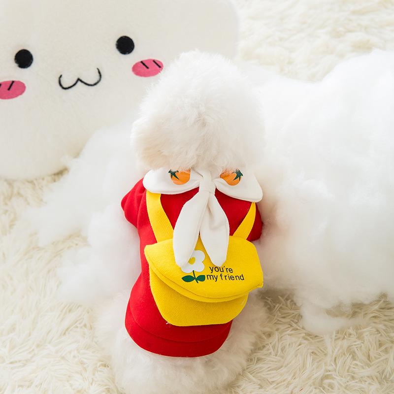 Warm Pet Clothes Cute Print Coat Small Medium Dog Cat Shirt Jacket Teddy French Bulldog Chihuahua Winter Outfit