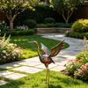 Rostfeste Outdoor-Figur Reiher-Design Metallstatue, Handgefertigte Hofkunst-Dekoration, Wetterfeste Gartenfigur für Terrasse Rasen