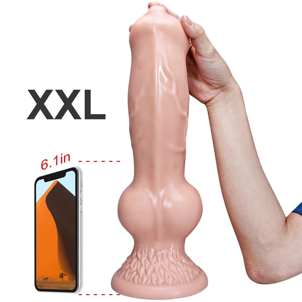 Huge Realistic Wolf Dog Knot Dildo Toy S/M/L/XL/XXL Soft Huge Animal Big Penis Sex Toys Anal Plugs Prostate Suckers Sex Shop