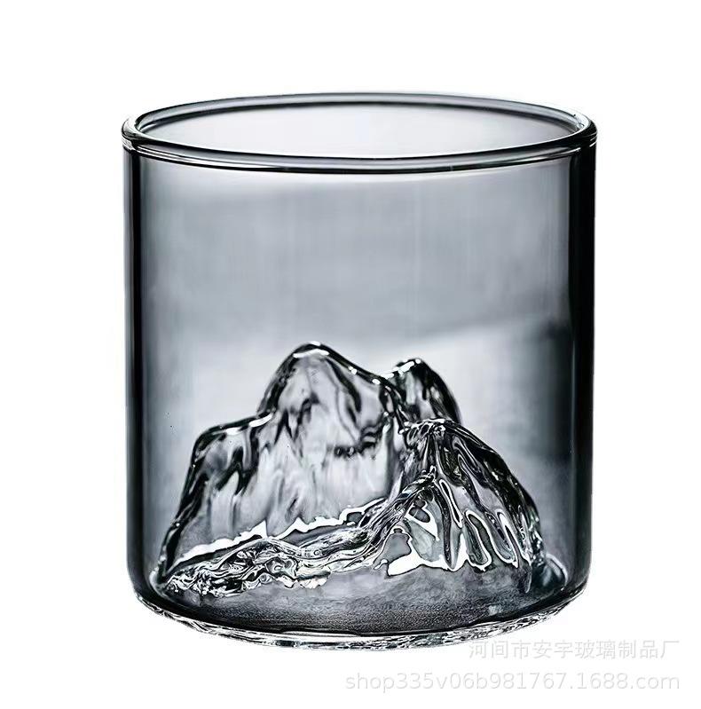 3D Krajinný Pohár na Víno, Whisky, Pivo, Čaj, Kávu, Sklo, Horský Krištáľový Pohár na Pitie Bourbonu, Škótskej, Koktailov