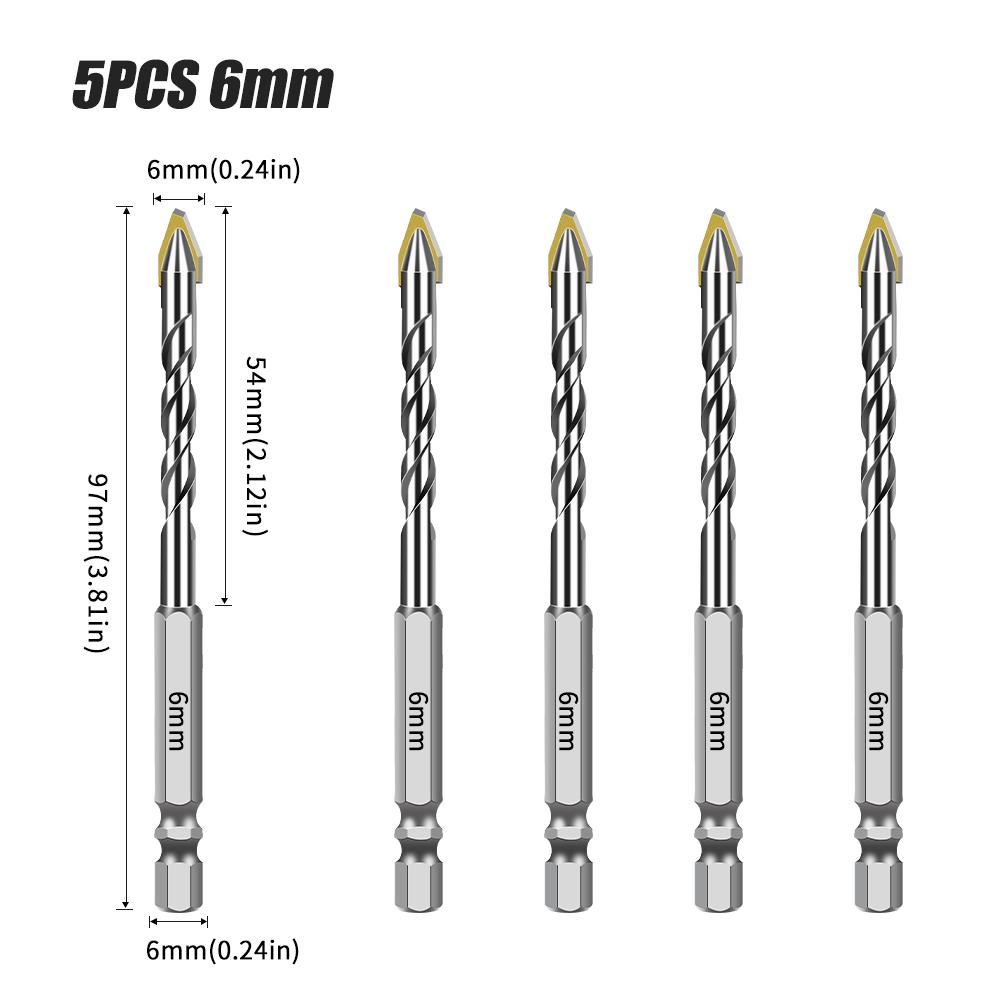 Bit Concrete Slab Drill Bit Screw Drill Bit Carbide Hexagonal Shank Tilt Eccentric Diamond Ceramic Cement Drill