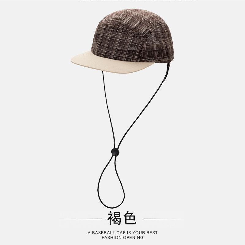 Quick-drying baseball cap retro mesh cap nylon windbreak rope light and breathable outdoor quick-drying flat-brimmed baseball cap