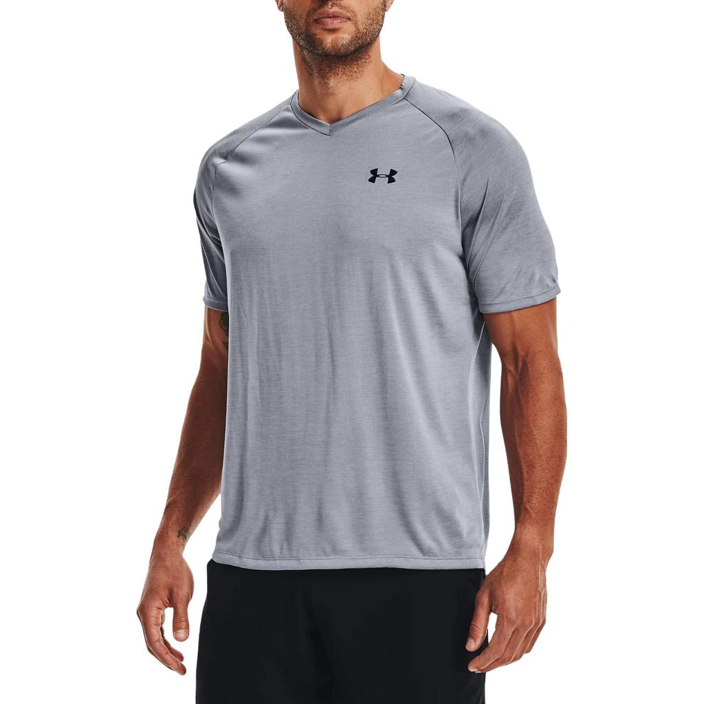 Under Armour Solid Color Brand Logo Crew Neck Short Sleeve T-Shirt Men Tops Gray 1328190-035
