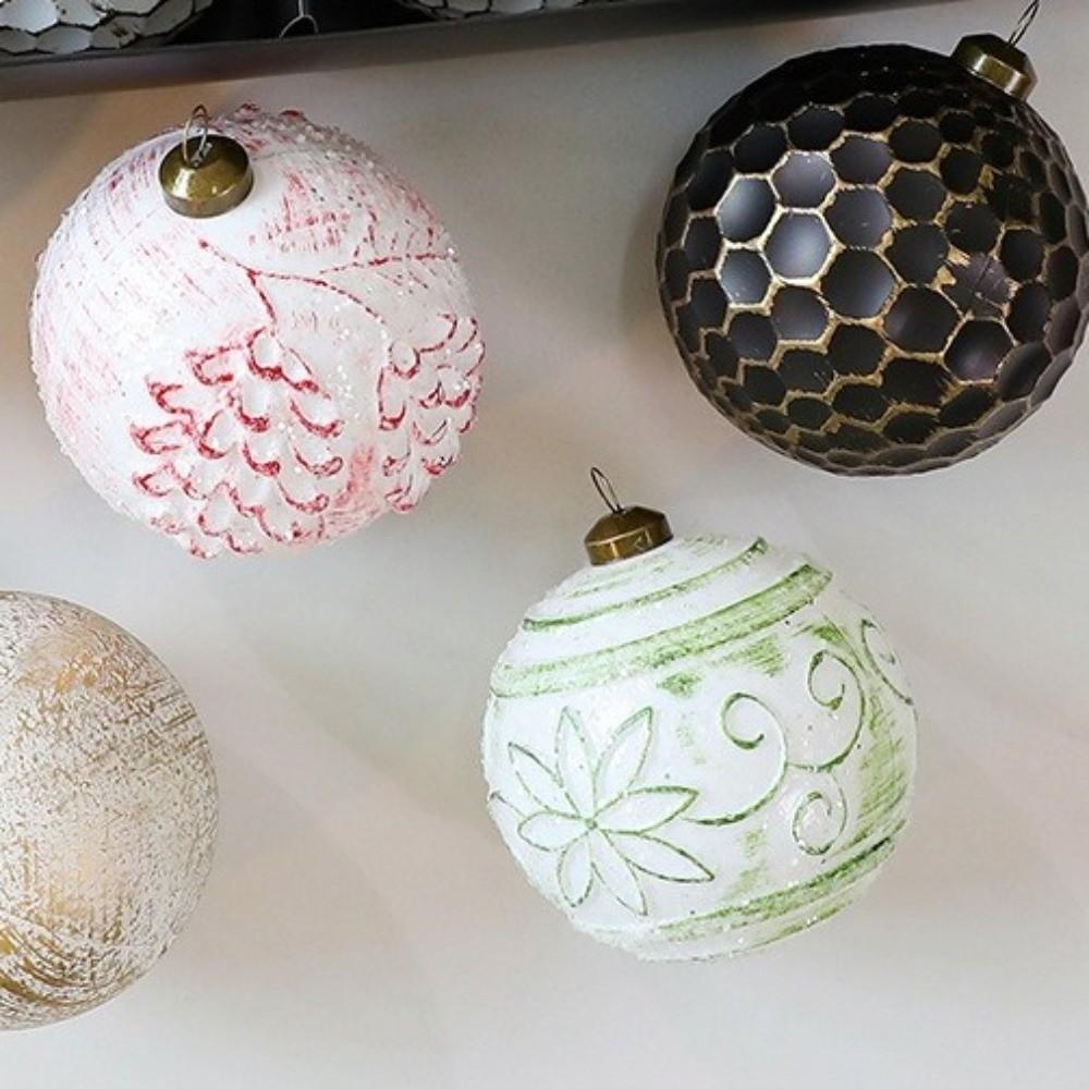 12pcs 8cm Christmas Hanging Balls Vintage Xmas Tree Decoration Christmas Baubles Home Decor