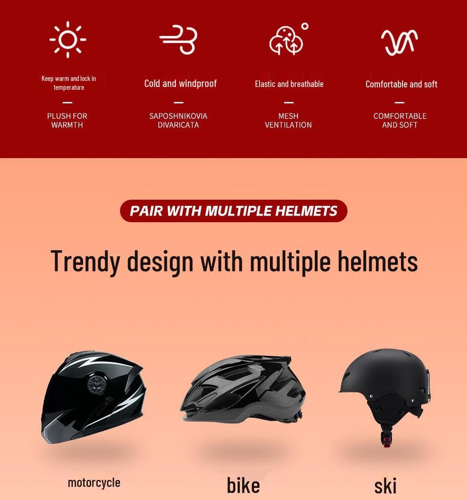 Winter Quick-Dry Cycling and Skiing Neck Gaiter with Velvet Lining for Cold Protection
