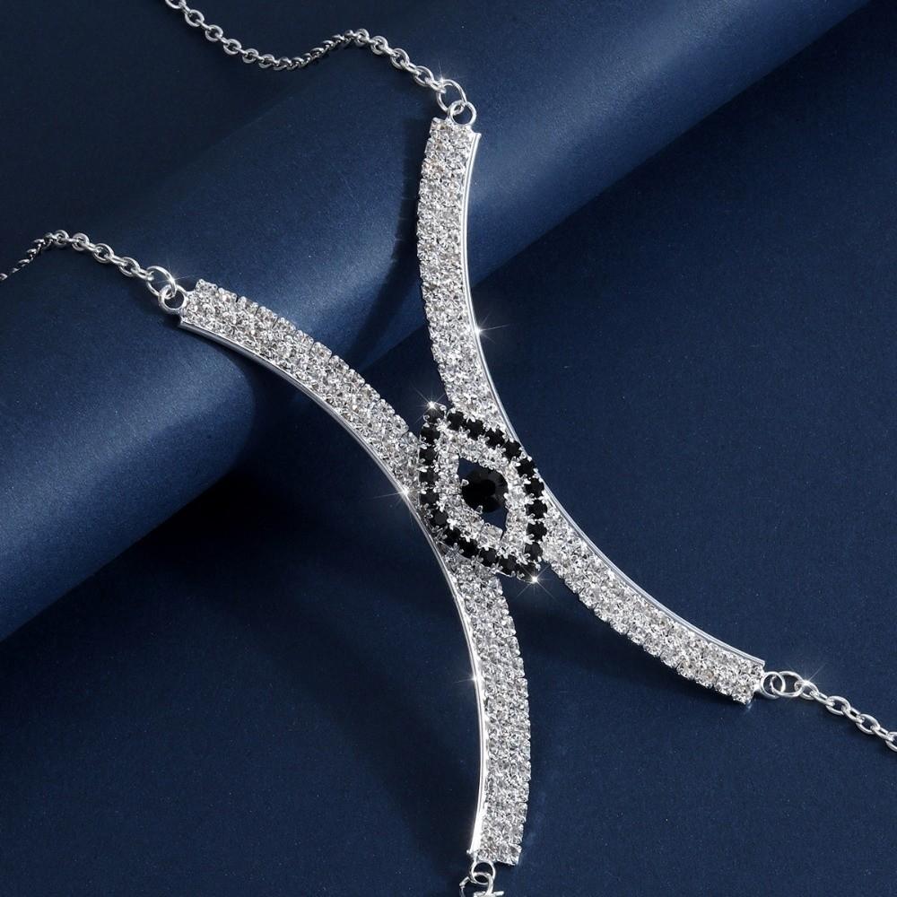 Rhinestone Bra Chest Chain Red Crystal Breast Chain Trendy Chest Support Body Chain  Low-cut Dress