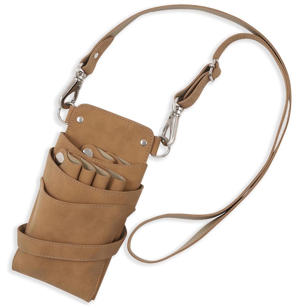 DEEDS PRODUCT Sienna Khaki Scissor Holds for and Trimmers S-381 Case, 4-6 Scissors, Hairdressers, Barbers,