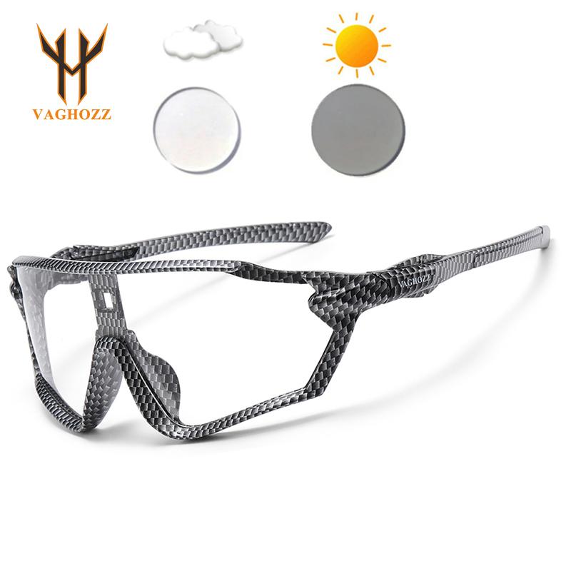 VAGHOZZ New Pochromic Sunglasses Men Women Baseball Cycling Glasses Outdoor Sport Eyewear UV400 MTB Bike Bicycle Goggles