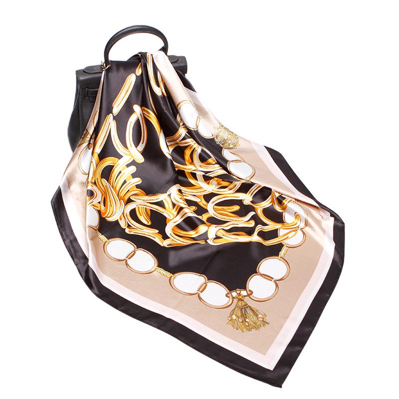 Vysoce kvalitní luxusní hedvábné šátky čelenka Šály Šála na krk pro ženy Řetízek Hedvábný šátek Dámská ozdobná šála