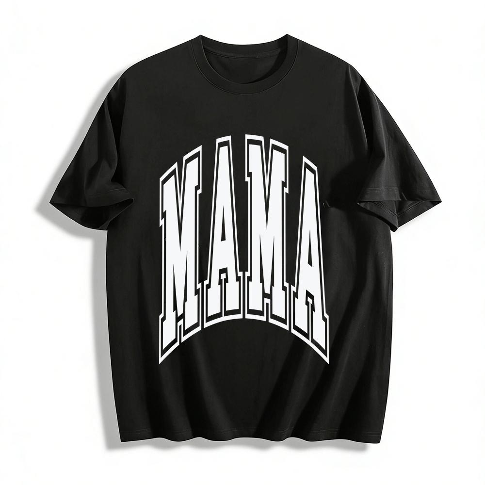 Preppy Style MAMA Letter Print Casual Crewneck Sweatshirt Pure cotton T-shirt XXS