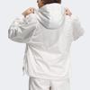 Adidas Originals Fat Adjustable Hood Lightweight Durable Zipper Raglan Sleeve Jacket Women Jacket White JD6381