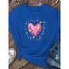 Women's "Shining Heart" Printed Short-sleeved T-shirt, for Unique and Fashionable Outfits. Made of Soft and Fiber with Moderate Elasticity,