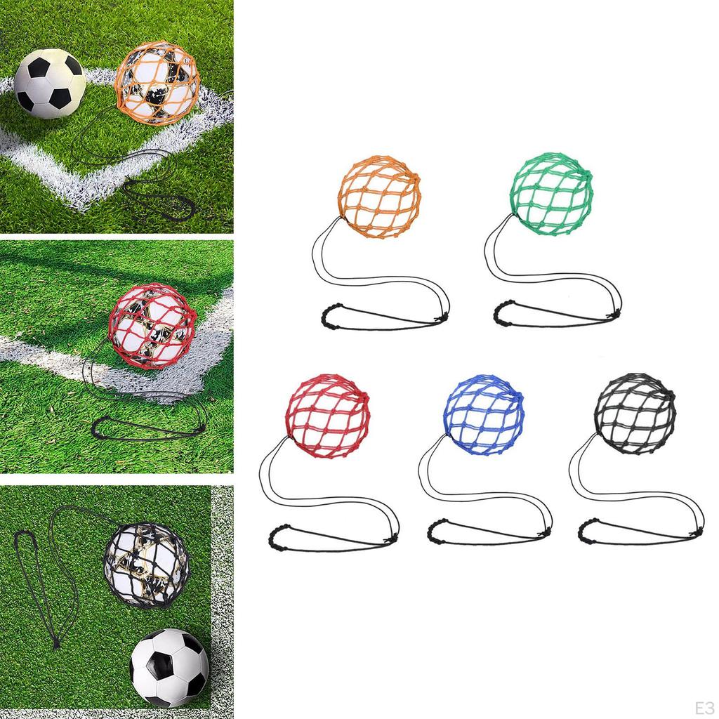 Football Kick Trainer Soccer Ball Net Kicker Elastic Holder Bag Adjustable Length for Boys,