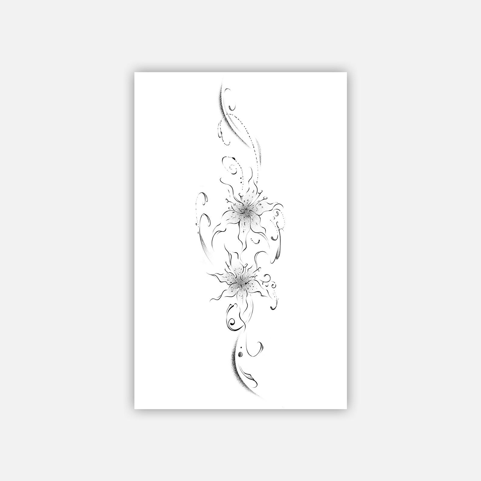 Premium Sense, Simple Personality, Small Fresh Plain Flower Vine Man Arm Tattoo Sticker 12*19