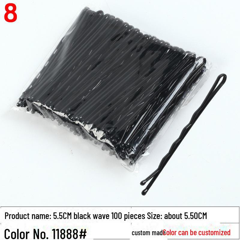 Korean 5.5cm Black Bridal Hairpins, Bangs Clips - 100 Pack