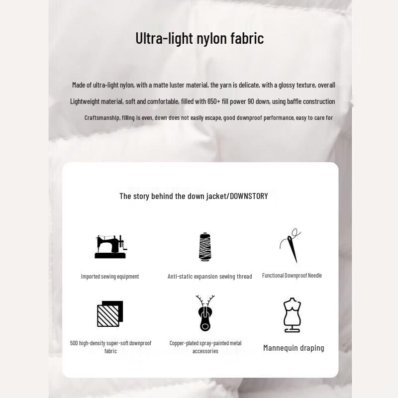 Jinyujie 2024 Herbst Leichte Kurze Daunenjacke für Damen