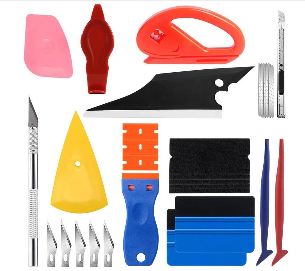 Car Window Sun Film Application Tool Set - Cow Tendon Scraper